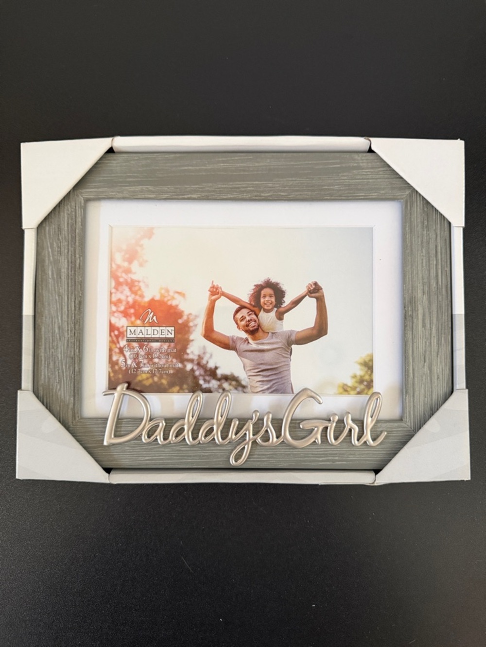Malden Gray Wood-Look 'Daddy's Girl' Photo Frame with Silver Script